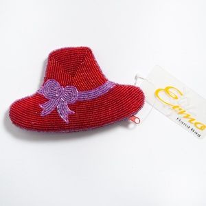 Ermo Beaded Red Hat Coin Purse